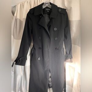 London Fog Black Trench Coat with Belt